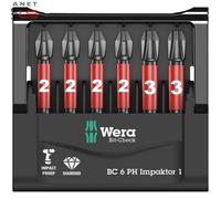 Wera - Bit-Check 6 PH Impaktor 1, 6 Pieces