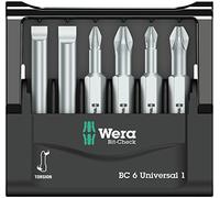 Wera 05073635001 Premium Mini-Check Slotted/PH/PZ Bits, 6-Piece Set