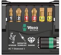 Wera 5073419001 Bit-Check 7 Diamond 1 SB BiTorsion Mixed Set of 7 PZ PH SL Carded