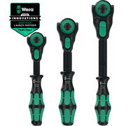 Wera Black Edition Zyklop 1/4, 3/8 & 1/2" Drive Ratchet Set - Triple Pack