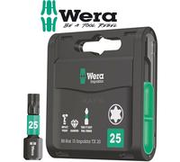Wera Impact Screwdriver Bits Pack Of 15 Torx TX25 x 25mm Bit Box Impaktor 057775