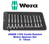 Wera 05020013001 Set of 11 Joker Ratcheting Combination Wrenches, Metric