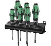 Wera 367/6 TORX® Bore Hole Kraftform Plus screwdriver set with rack, 6pc, 05138250001, Black