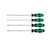 Wera Kraftform 4 Piece 200mm Long Screwdriver Set Pz1, Pz2, Ph2, Slot 347736