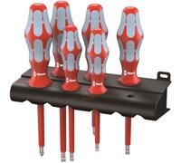WERA Kraftform 6 Piece Stainless VDE Insulated PZ & Slot Screwdriver Set, 022745