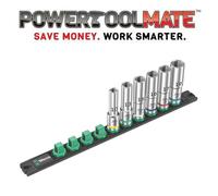 Wera Magnetic Socket Rail C Deep 1 Socket Set, 1/2" Drive, 6 pieces 05005470001