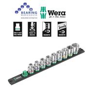 Wera Zyklop 05005480001 Nut Magnetic Strip C Imperial 1, Zyklop Socket Set, 1/2 Inch Drive, Inch, 9 Pieces, Black, C Imperial 1-1/2 Inch