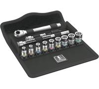 Wera SA 12 Holding Function Socket Set with Zyklop Metal Switch, 1/4" Drive, 13