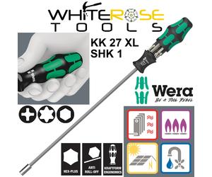 Wera Screwdriver Set 1/4" Hex 300mm KK 27 XL SHK 1 Extra Long 7pc PH TX Hex