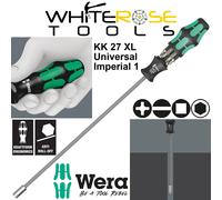 Wera Screwdriver Set 1/4" Hex 300mm KK 27 XL Universal Imperial 1 7pc PH SL SQ