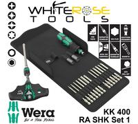 Wera Screwdriver Set T-Handle 1/4" Hex KK 400 RA SHK Set 1 19pc PH PZ PZ/S TX