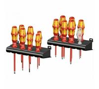 Wera 14 Piece 100 Kraftform Plus VDE Screwdriver Set With Racks