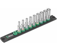 Wera Socket Magnetic A Deep Rail Strip Zyklop Socket Set 1/4" Drive 9Pce, 005410