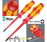 Wera VDE Screwdriver Set Slim Kraftform Plus Series 100 165 iS PZ/S Pozi Slotted