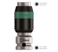 WERA Zyklop 1/4" Square Drive to 1/4" Hex Screwdriver Bit Adaptor Chuck, 003529