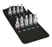 Wera 9 Piece 1/2" Metric Hold Function Hex Allen Key Socket Set 4mm-17mm, 004201