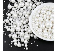 Weraru Edible White Pearl Sugar Sprinkles Candy Mixing Size Baking Edible Cake Decorations Cupcake Toppers Cookie Decorating Celebrations Wedding Shower Party Chirstmas Supplies 130g/ 4.58oz