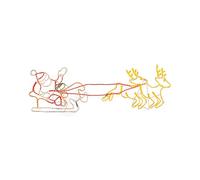 WeRChristmas 1.6 m Large Pre-Lit Santa Sleigh Reindeer LED Rope Light Christmas Silhouette Decoration