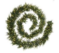 WeRChristmas 18 Ft Pre-Lit Natural Fir Artificial Christmas Garland, 200 Warm White Leds