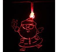 WeRChristmas 20 Acrylic Santa Christmas Lights String Garland with Cable, 5.5 m - Red