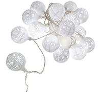 WeRChristmas 20 LED Light Balls with Christmas Snowflakes Decoration String - 9 m, White