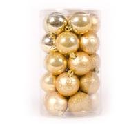 WeRChristmas 25-Piece Deluxe Variety Christmas Tree Baubles Decoration Pack, Gold