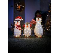 WeRChristmas 2D Tinsel Penguin Family Silhouette