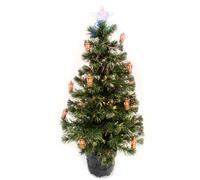 WeRChristmas 3 ft Pre-Lit Fibre Optic Christmas Tree with LED Lanterns, Green