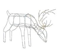 WeRChristmas 3D Standing Reindeer Silhouette Christmas Decoration, Warm White, 71 cm