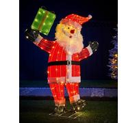 WeRChristmas 3D Tinsel Santa with Gift Box Silhouette