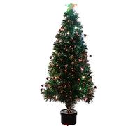 WeRChristmas 4 ft Pre-Lit Lantern Fibre Optic Christmas Tree, Green