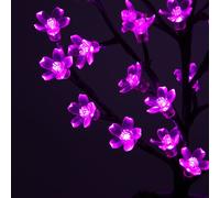 WeRChristmas 40 cm Pre-Lit Potted Cherry Blossom Tree Christmas Decoration with 40 LED Static/Flashing Lights, Pink