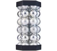 WeRChristmas 42 Piece Shatterproof Bauble Pack, Silver, 6 cm