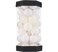 WeRChristmas 42 Piece Shatterproof Bauble Pack, White, 6 cm