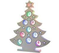 WeRChristmas 44 cm Pre-Lit Wooden Christmas Tree with Coloured LED Stars Decoration