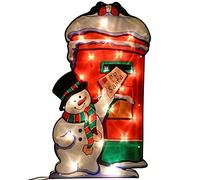 WeRChristmas 45 cm PreLit Santa PostBox Double Sided Window Silhouette Christmas Decoration