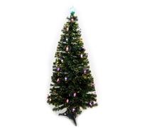 WeRChristmas 5 ft Pre-Lit Fibre Optic Christmas Tree with Slow Changing LED Lights, Green