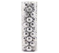 WeRChristmas 50-Piece Shatterproof Colour Co-ordinated Christmas Tree Baubles Decoration Pack - Silver, Blue
