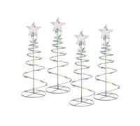 WeRChristmas 55 cm Spiral Trees Christmas Lighting with 8 Function Controller, Set of 4, Multi-Colour