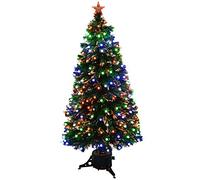 WeRChristmas 5ft Pre-Lit Fibre Optic Christmas Tree with Frosted Berry LED Lights