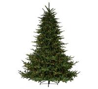 WeRChristmas 6.5 Ft Noble Fir Artificial Christmas Tree 3299 Tips 2750 Warm White Leds Tiered Design Hinged Branches Timer And Foot Pedal