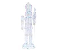 WeRChristmas 6.5 ft Pre-Lit Iridescent Nutcracker - 400 White LEDs - Tinsel Detailing - 5 m Lead - Entrance & Garden Display