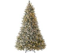 WeRChristmas 6.5 Ft Pre-Lit Snow Flocked Christmas Tree With 450 Leds & 8 Light Settings