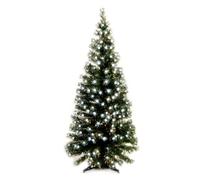 WeRChristmas 6 ft Pre-Lit Fibre Optic Christmas Tree with 86-LED Ball Decorations, Green/ White