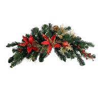 WeRChristmas 60 cm Decorated Swag Arch Garland Christmas Decoration, Red/Gold