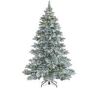 WeRChristmas 6ft Pre Lit Christmas Tree Snow Flocked, Warm White LEDs