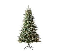WeRChristmas 7 ft Pre Lit Snow Flocked Christmas Tree, Pinecones & Berries