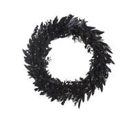 WeRChristmas 76 Cm Pre-Lit Black Pine Wreath With Dual Led Lights, Timer & 12 Modes