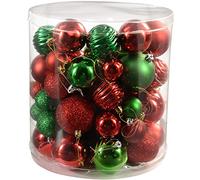 WeRChristmas 80-Piece Deluxe Variety Christmas Tree Baubles Decoration Pack, Red/Green