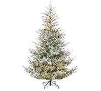 WeRChristmas 8ft Pre Lit Christmas Tree Snow Flocked, Douglas Fir, 900 LEDs